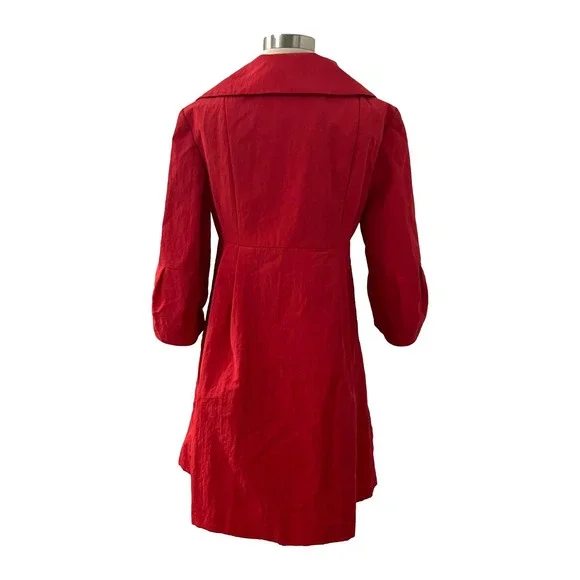 Nanette Lepore Red Button Front Jacket Size 6 EUC - Picture 4 of 12